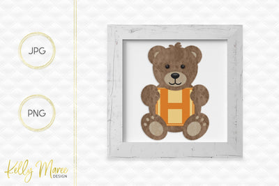 Letter H Bear Graphic Sublimation Kelly Maree Design 