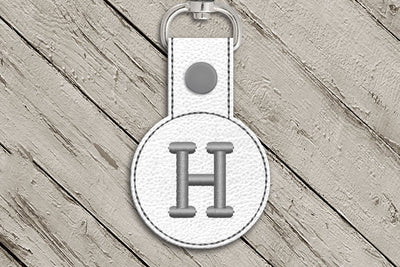 Letter H Round ITH Key Fob In the Hoop Embroidery Design Embroidery/Applique DESIGNS Designed by Geeks 