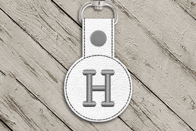 Letter H Round ITH Key Fob In the Hoop Embroidery Design Embroidery/Applique DESIGNS Designed by Geeks 