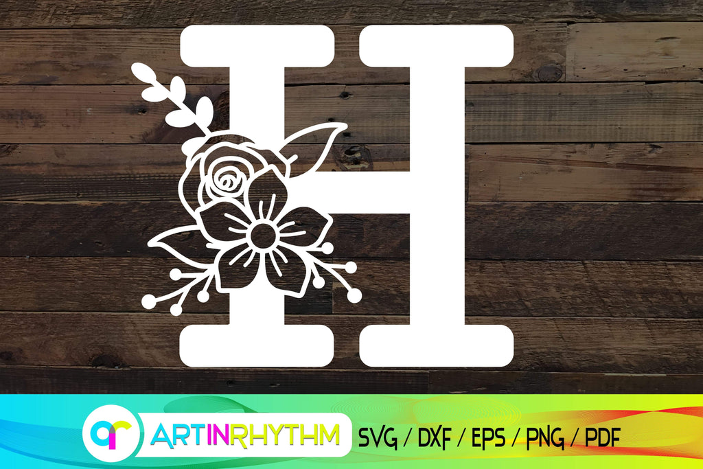 letter h svg, floral alphabet svg - So Fontsy