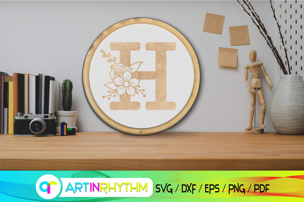 letter h svg, floral alphabet svg - So Fontsy
