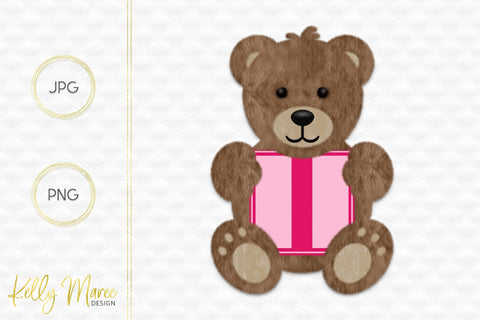Letter I Bear Graphic Sublimation Kelly Maree Design 