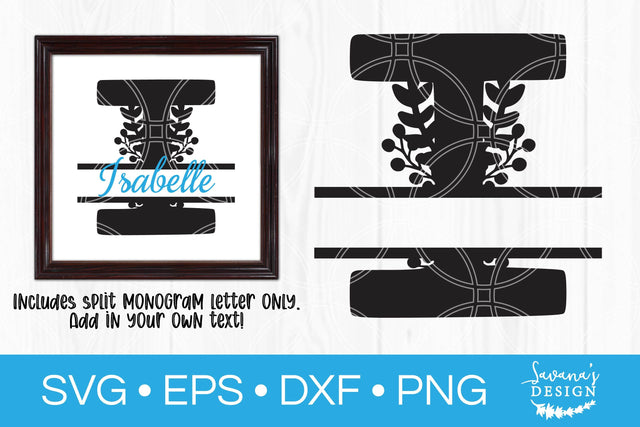 Letter I Floral Split Monogram SVG SVG SavanasDesign 