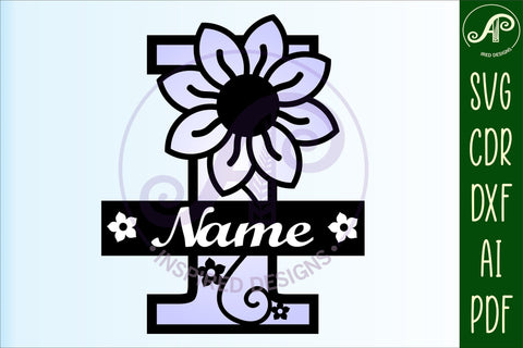 Letter I Flower Layer Monogram SVG File SVG APInspireddesigns 