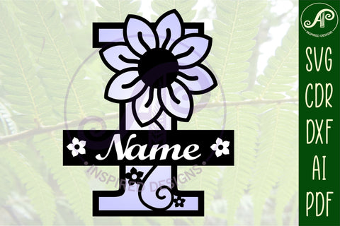 Letter I Flower Layer Monogram SVG File SVG APInspireddesigns 