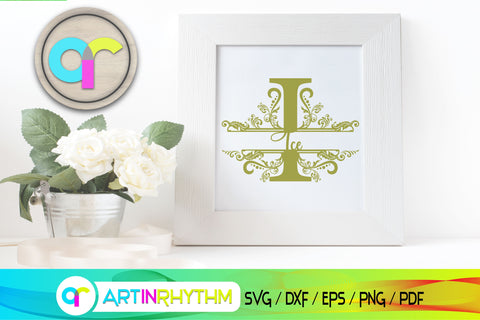 letter I, i monogram, split monogram svg SVG Artinrhythm shop 