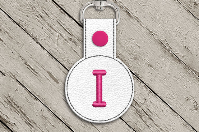 Letter I Round ITH Key Fob In the Hoop Embroidery Design Embroidery/Applique DESIGNS Designed by Geeks 