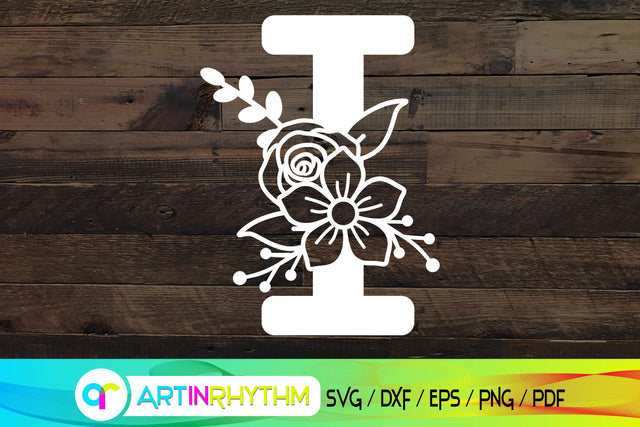 letter I svg, floral alphabet svg SVG Artinrhythm shop 