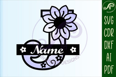 Letter J Flower Layer Monogram SVG File SVG APInspireddesigns 