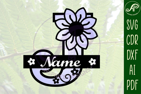 Letter J Flower Layer Monogram SVG File SVG APInspireddesigns 