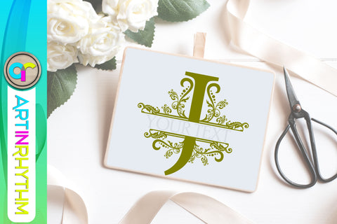 letter j, j monogram, split monogram svg SVG Artinrhythm shop 