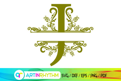 letter j, j monogram, split monogram svg SVG Artinrhythm shop 
