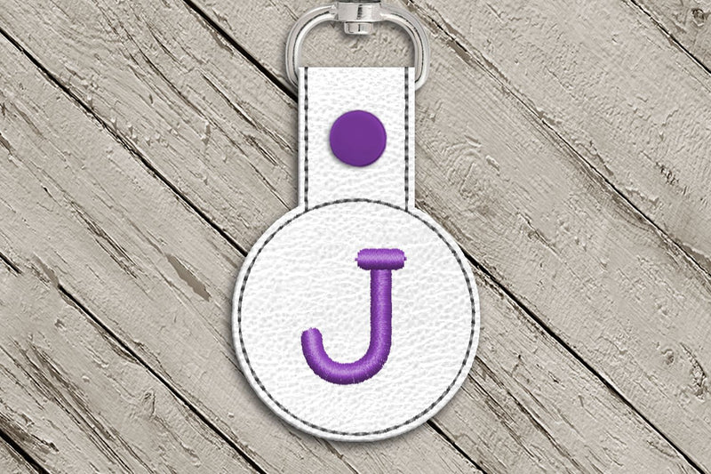 Letter J Round ITH Key Fob In the Hoop Embroidery Design Embroidery/Applique DESIGNS Designed by Geeks 