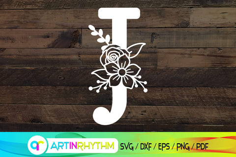 letter j svg, floral alphabet svg SVG Artinrhythm shop 