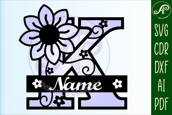 Letter M Flower Layer Monogram SVG File - So Fontsy
