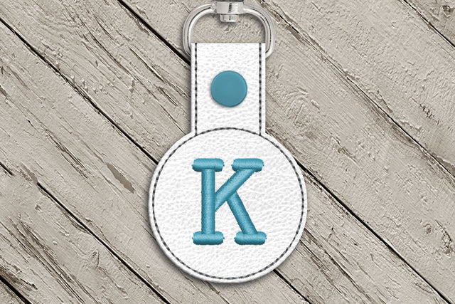 Letter K Round ITH Key Fob In the Hoop Embroidery Design Embroidery/Applique DESIGNS Designed by Geeks 