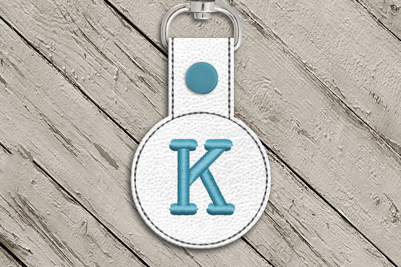Letter K Round ITH Key Fob In the Hoop Embroidery Design Embroidery/Applique DESIGNS Designed by Geeks 