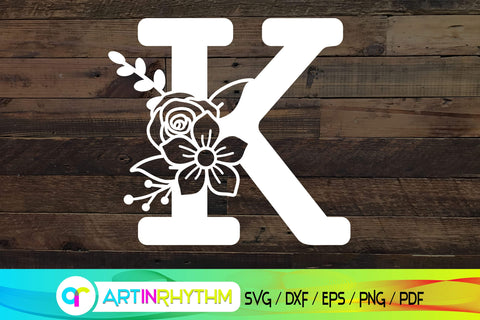 letter k svg, floral alphabet svg SVG Artinrhythm shop 