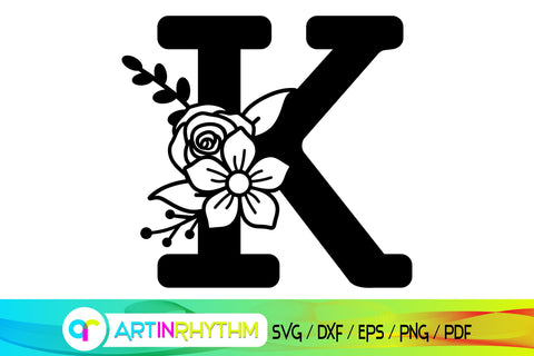 letter k svg, floral alphabet svg SVG Artinrhythm shop 