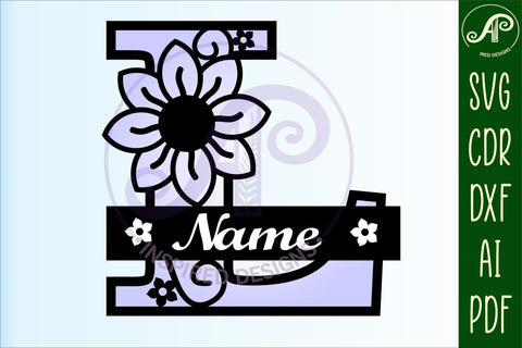 Letter L Flower Layer Monogram SVG File SVG APInspireddesigns 