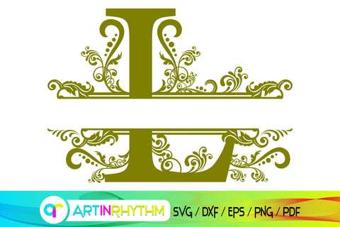 letter l, l monogram, split monogram svg SVG Artinrhythm shop 