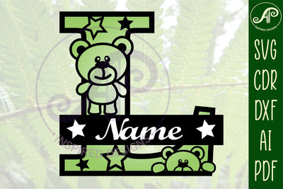 Letter L Teddy Bear Monogram SVG file SVG APInspireddesigns 