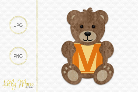 Letter M Bear Graphic Sublimation Kelly Maree Design 