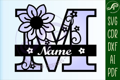 Letter M Flower Layer Monogram SVG File - So Fontsy