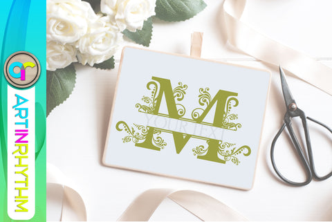 letter m, m monogram, split monogram svg SVG Artinrhythm shop 