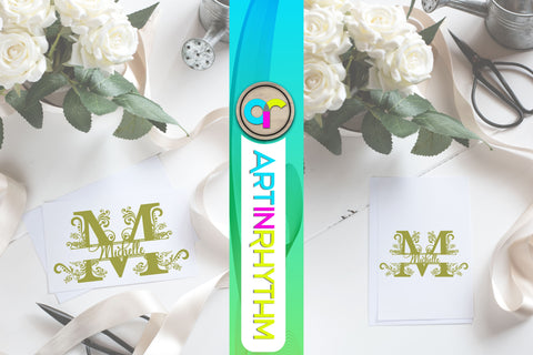 letter m, m monogram, split monogram svg SVG Artinrhythm shop 