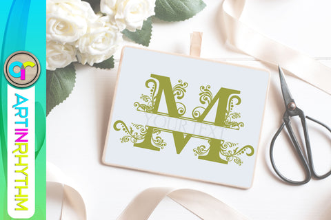 letter m, m monogram, split monogram svg SVG Artinrhythm shop 