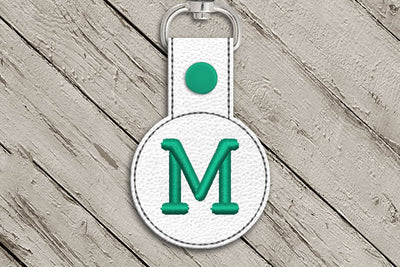 Letter M Round ITH Key Fob In the Hoop Embroidery Design Embroidery/Applique DESIGNS Designed by Geeks 