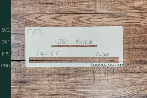 Letter mailing template UNITED STATES | Slot of doom SVG Cut file SVG Burgess Family Design 