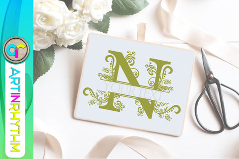 letter n, n monogram, split monogram svg SVG Artinrhythm shop 