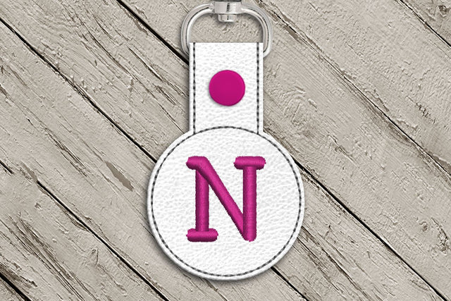 Letter N Round ITH Key Fob In the Hoop Embroidery Design Embroidery/Applique DESIGNS Designed by Geeks 
