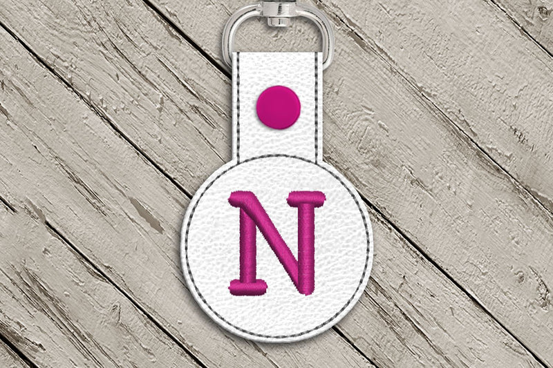 Letter N Round ITH Key Fob In the Hoop Embroidery Design Embroidery/Applique DESIGNS Designed by Geeks 