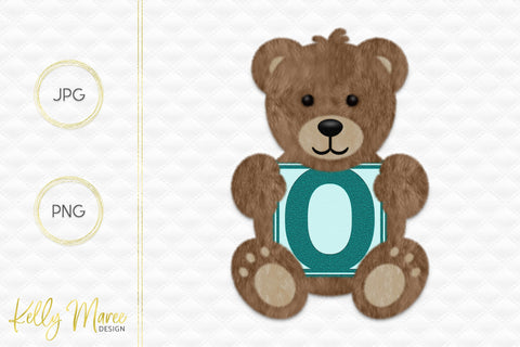 Letter O Bear Graphic Sublimation Kelly Maree Design 