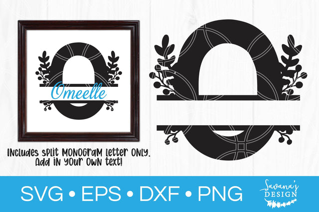 Letter O Floral Split Monogram SVG SVG SavanasDesign 
