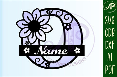 Letter O Flower Layer Monogram SVG File SVG APInspireddesigns 