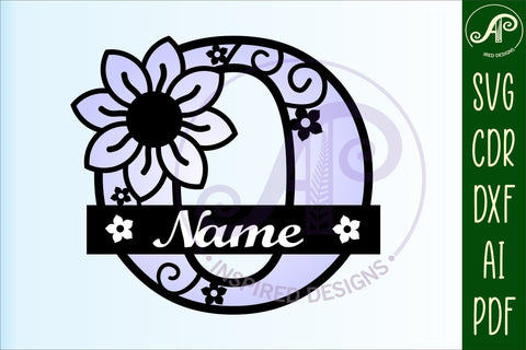 Letter O Flower Layer Monogram SVG File SVG APInspireddesigns 