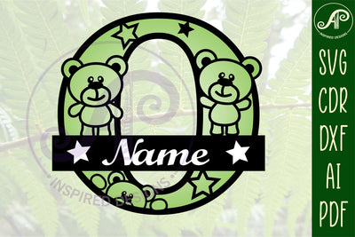 Letter O Teddy Bear Monogram SVG file SVG APInspireddesigns 