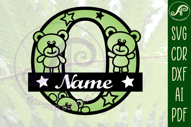 Letter O Teddy Bear Monogram SVG file SVG APInspireddesigns 