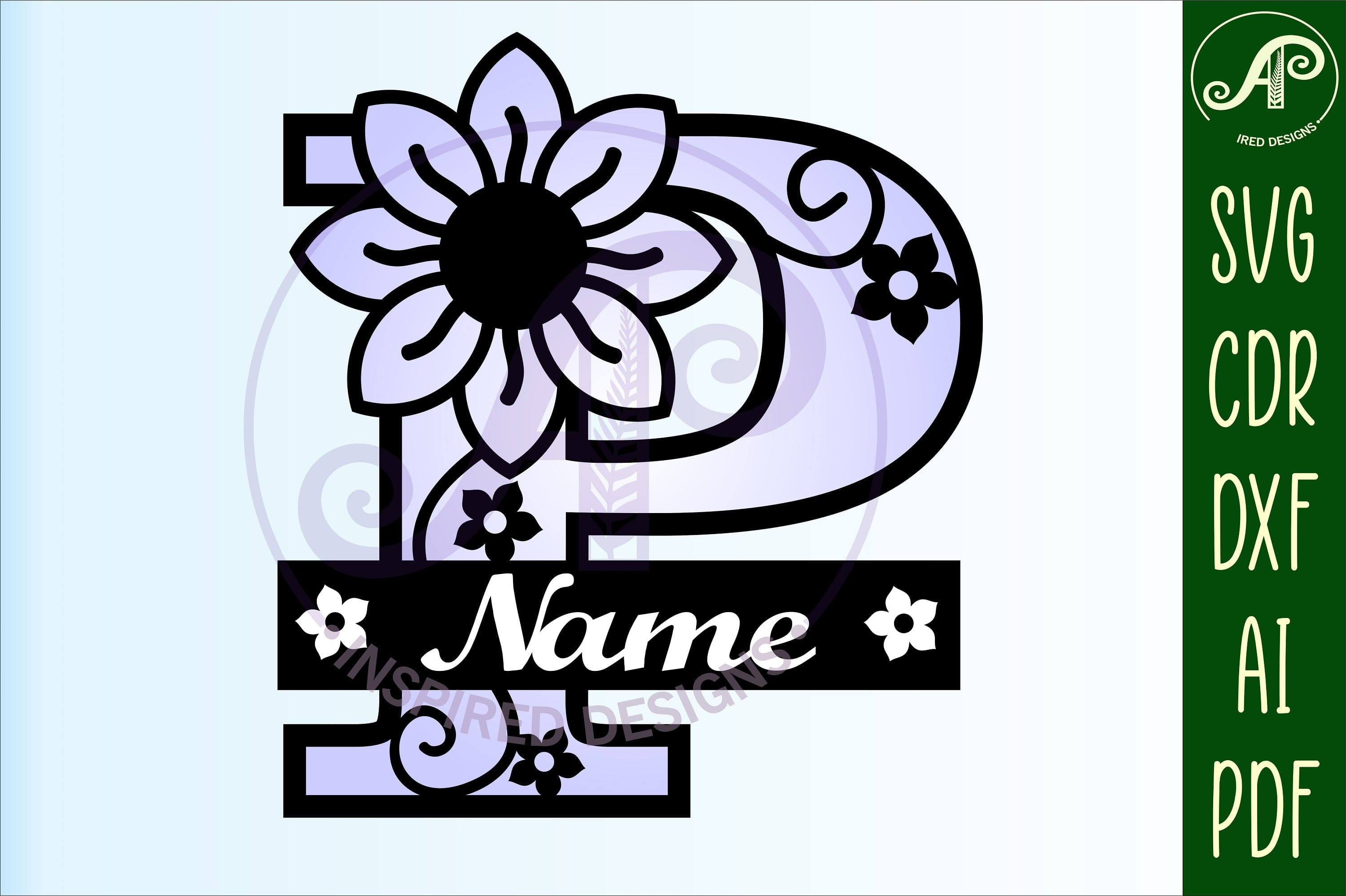 FREE Floral Split Monogram SVG cut file - Craft House SVG
