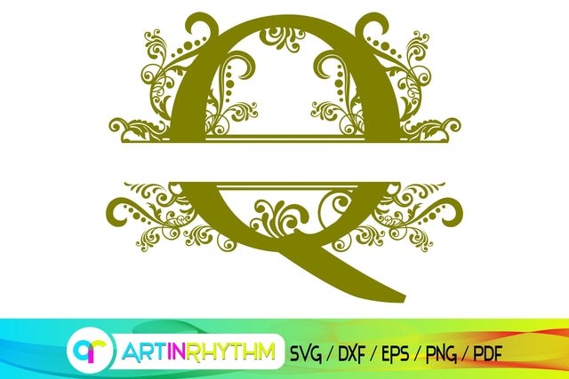 letter q, q monogram, letter monogram SVG Artinrhythm shop 