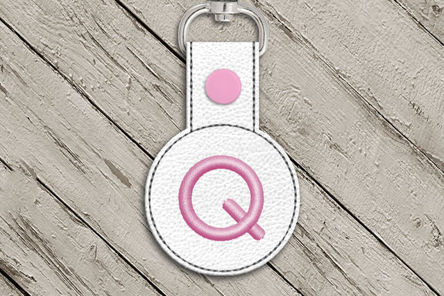 Letter Q Round ITH Key Fob In the Hoop Embroidery Design Embroidery/Applique DESIGNS Designed by Geeks 
