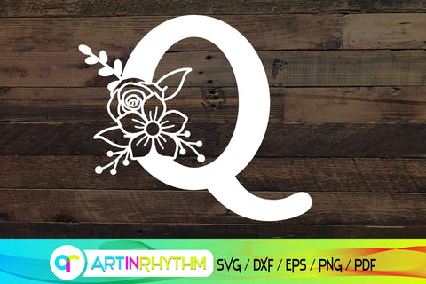 letter q svg, floral alphabet svg SVG Artinrhythm shop 