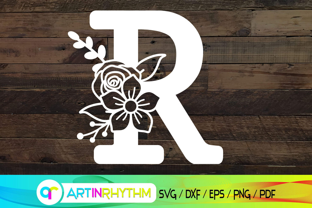 letter r svg, floral alphabet svg - So Fontsy