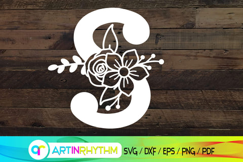 letter s svg, floral alphabet svg SVG Artinrhythm shop 