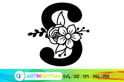 letter s svg, floral alphabet svg SVG Artinrhythm shop 