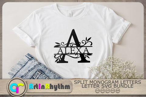 Letter Split Monograms Svg, Letter Monograms Svg, A-Z Split Monograms Svg SVG Artinrhythm shop 